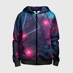 Толстовка на молнии детская Конструкция с ярким свечением, цвет: 3D-черный