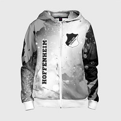 Толстовка на молнии детская Hoffenheim sport на светлом фоне вертикально, цвет: 3D-белый