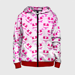 Толстовка на молнии детская Marshmello pink colors, цвет: 3D-красный