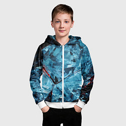 Толстовка на молнии детская Ледяной абстрактный куб, цвет: 3D-белый — фото 2