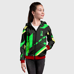 Толстовка на молнии детская Minecraft creeper game pattern, цвет: 3D-красный — фото 2