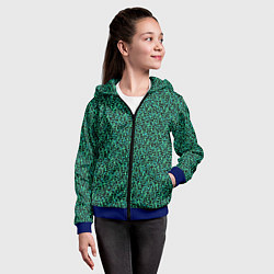 Толстовка на молнии детская Пёстрый чёрно-сине-зелёный, цвет: 3D-синий — фото 2