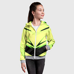 Толстовка на молнии детская Geometry stripes кислотный стиль, цвет: 3D-меланж — фото 2