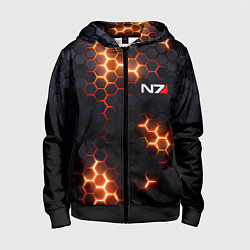 Детская толстовка на молнии N7 mass effect logo