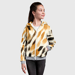 Толстовка на молнии детская Акварельные полосы, цвет: 3D-меланж — фото 2