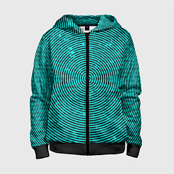 Толстовка на молнии детская Гипнотический круг чёрно-голубой, цвет: 3D-черный