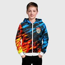 Толстовка на молнии детская СССР битва стихий, цвет: 3D-белый — фото 2