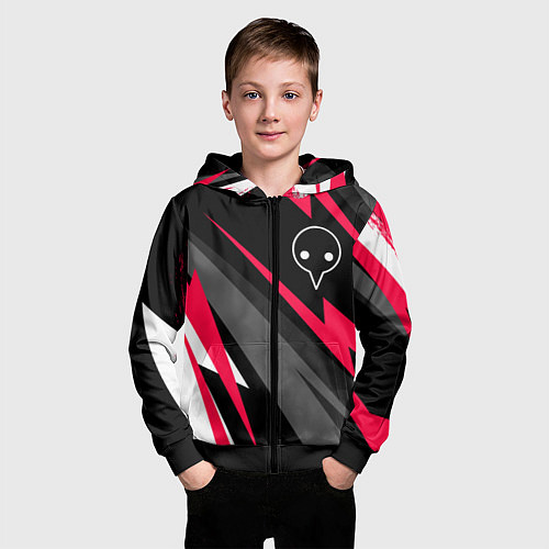 Детская толстовка на молнии Evangelion electro lines / 3D-Черный – фото 3