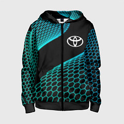 Толстовка на молнии детская Toyota electro hexagon, цвет: 3D-черный