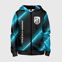 Толстовка на молнии детская Atletico Madrid неоновые лампы, цвет: 3D-черный