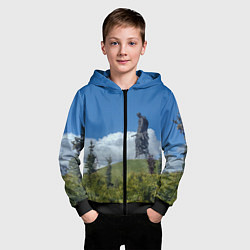 Толстовка на молнии детская Мемориал Советскому Солдату во Ржеве, цвет: 3D-черный — фото 2