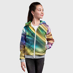 Толстовка на молнии детская Радужная абстракция, цвет: 3D-меланж — фото 2