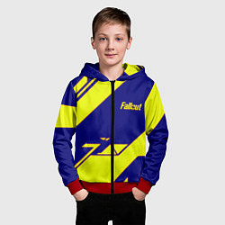 Толстовка на молнии детская Fallout film geometry, цвет: 3D-красный — фото 2
