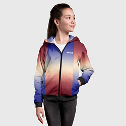 Толстовка на молнии детская Красный-синий градиентный узор, цвет: 3D-черный — фото 2