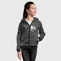 Толстовка на молнии детская Thirty Seconds to Mars pattern optic, цвет: 3D-черный — фото 2