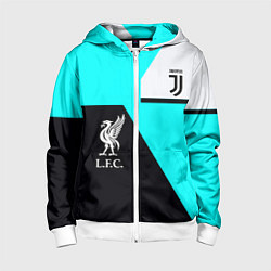 Толстовка на молнии детская Juventus x Liverpool geometry, цвет: 3D-белый