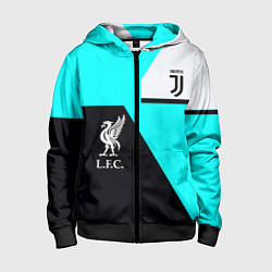 Детская толстовка на молнии Juventus x Liverpool geometry