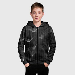 Толстовка на молнии детская Чёрная оптическая иллюзия из точек, цвет: 3D-черный — фото 2