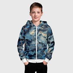 Толстовка на молнии детская Denim rags - fashion trend, цвет: 3D-белый — фото 2