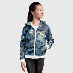 Толстовка на молнии детская Denim rags - fashion trend, цвет: 3D-белый — фото 2