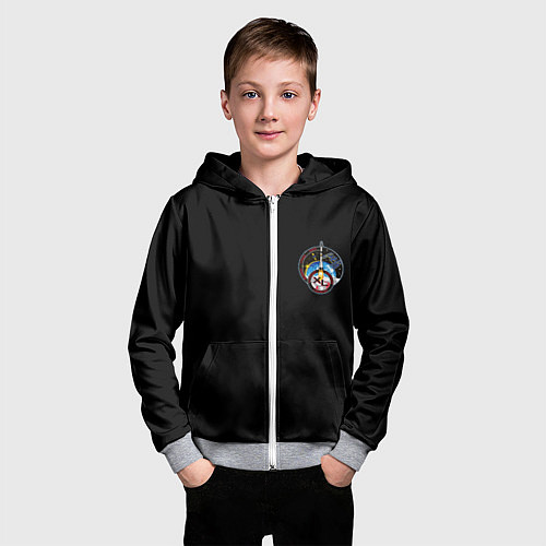 Детская толстовка на молнии Nasa space logo usa steel / 3D-Меланж – фото 3