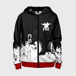 Толстовка на молнии детская Контра белые лого, цвет: 3D-красный