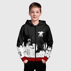 Толстовка на молнии детская Контра белые лого, цвет: 3D-красный — фото 2