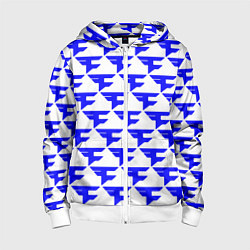 Толстовка на молнии детская FaZe Clan pattern team, цвет: 3D-белый