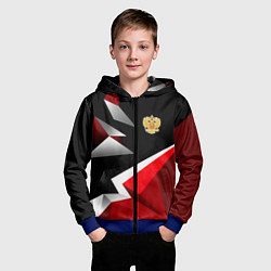 Толстовка на молнии детская Russia uniform - красный и черный, цвет: 3D-синий — фото 2