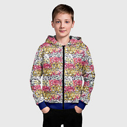 Толстовка на молнии детская Граффити с узорами, цвет: 3D-синий — фото 2