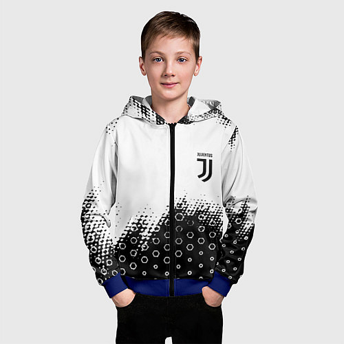 Детская толстовка на молнии Juventus sport steel / 3D-Синий – фото 3