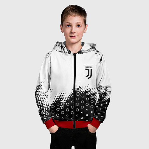 Детская толстовка на молнии Juventus sport steel / 3D-Красный – фото 3