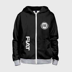 Толстовка на молнии детская FIAT logo white auto, цвет: 3D-меланж