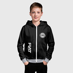 Толстовка на молнии детская FIAT logo white auto, цвет: 3D-меланж — фото 2