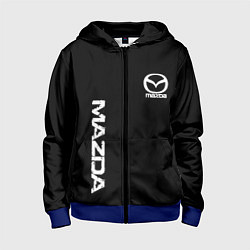 Толстовка на молнии детская Mazda white logo, цвет: 3D-синий