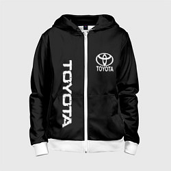 Толстовка на молнии детская Toyota logo white steel, цвет: 3D-белый