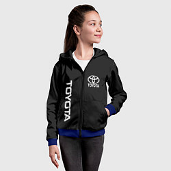 Толстовка на молнии детская Toyota logo white steel, цвет: 3D-синий — фото 2
