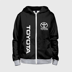 Детская толстовка на молнии Toyota logo white steel