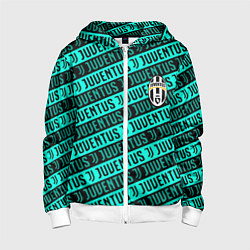 Толстовка на молнии детская Juventus pattern logo steel, цвет: 3D-белый