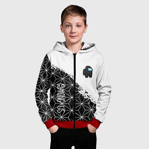 Детская толстовка на молнии Among us mobile game retro / 3D-Красный – фото 3