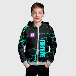Толстовка на молнии детская Fortnite storm games, цвет: 3D-меланж — фото 2
