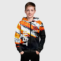 Толстовка на молнии детская RUST краски текстура абстрактная, цвет: 3D-черный — фото 2