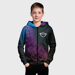 Толстовка на молнии детская Genesis neon hexagon, цвет: 3D-черный — фото 2