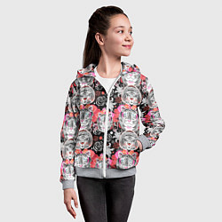 Толстовка на молнии детская Тигровый орнамент, цвет: 3D-меланж — фото 2