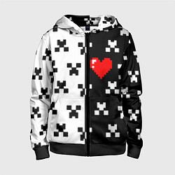 Толстовка на молнии детская Minecraft pattern love, цвет: 3D-черный