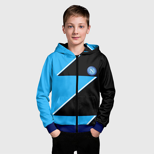 Детская толстовка на молнии Napoli fc geometry blue / 3D-Синий – фото 3