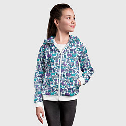 Толстовка на молнии детская Граффити крючок и петля, цвет: 3D-белый — фото 2