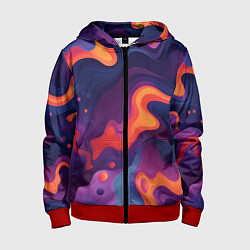 Толстовка на молнии детская Неоновый спектр, цвет: 3D-красный
