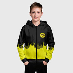Толстовка на молнии детская Borussia fire fc, цвет: 3D-черный — фото 2