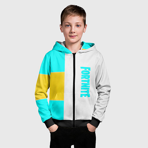 Детская толстовка на молнии Fortnite geometry color / 3D-Черный – фото 3